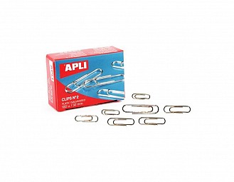 Caja 100 clips Apli Nº2 labiados